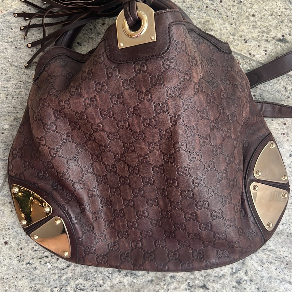 Gucci Indy Bamboo Tassel Hobo Bag smoke, pet  free - Picture 10 of 12